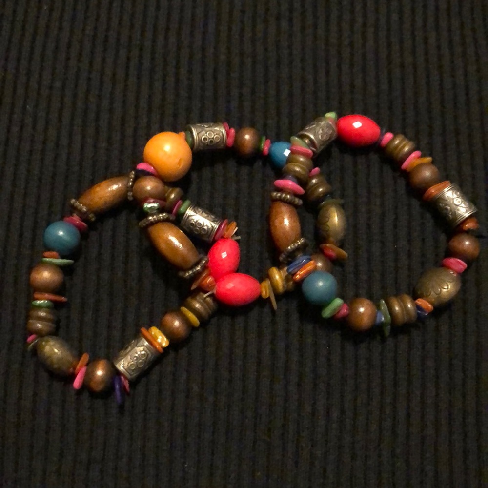 Hand made Beaded boho bracelet set.